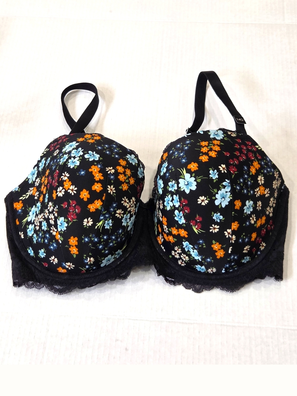 City Chic Boudoir Floral Lace Underwire Bra 36H / 14G | Bright Multi-Color NEW